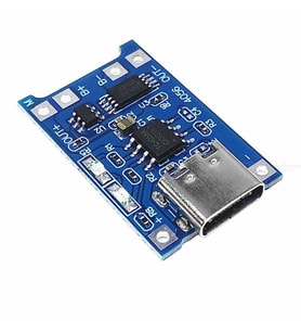 TP4056 Type-C 1S 3.7V LiPo, Li-ion Pil BMS Korumalı Şarj Devresi