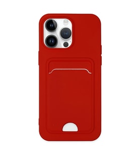 Apple İphone 14 Pro Kılıf Kelvin Kartvizitli Silikon - Kırmızı