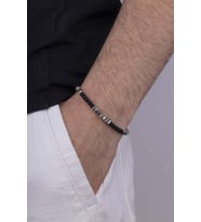 Gümüş Pazarım Akik Geçişli Oniks Taşlı Doğal Taş Bileklik