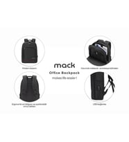 Mack MCC-007 17.3" Office USB Girişli Notebook Sırt Çantası Siyah