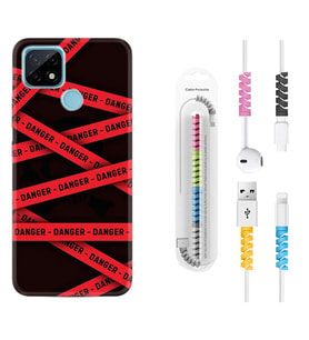 Realme C11 C21 C21Y C25Y C11 2021 Kılıf Kablo Koruma Spiral Silikon Danger 1372