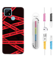 Realme C11 C21 C21Y C25Y C11 2021 Kılıf Kablo Koruma Spiral Silikon Danger 1372