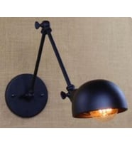 mylights  retro  rustik mafsalı hareketli vintage metal aplik okuma lambası gece lambası   (Siyah)
