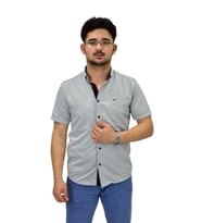 Erkek Spor Silim Fit Kısa Kol Gömlek BGL-ST04480 (Gri)