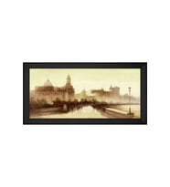 Manzara Temalı Kanvas Tablo 80 x 110 cm Siyah Çerçeve