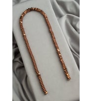 Hematit Doğal Taş Parlak Kahverengi Rondela Kesim 6x3mm Dizi