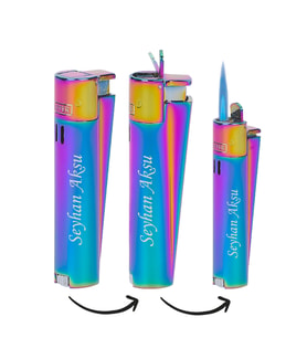BK Gift Kişiye Özel MJ-121 Mix-Icy Clipper Metal Siboplu Çakmak