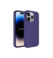 Apple iPhone 13 Pro Uyumlu Kılıf M-safe Wireless Şarj Özellikli Pastel Renk Silikon Zore Plas Kapak (Mürdüm)
