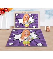 BK Gift Kişiye Özel Kadın Tenis Oyuncusu Karikatürlü 1000 Parça Profesyonel Puzzle-2