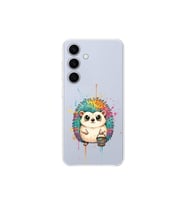 Samsung Galaxy S24 ile Uyumlu Splash Kirpi Tasarımlı Şeffaf Silikon Kılıf