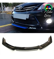 Toyota Corolla 2015 - 2017 Gri Renkli Şeritli Dilli Ön Lip 4 Prç Parlak Siyah ABS