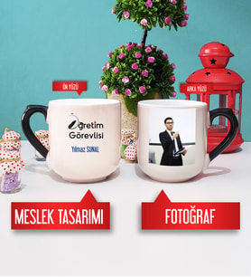 Öğretim Görevlisi Kupa Bardak Oval Sihirli Fotoğraflı