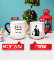 Öğretim Görevlisi Kupa Bardak Oval Sihirli Fotoğraflı