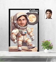 Kişiye Özel 3D  Ahşap Tablo Astronot Erkek 30x40 -43
