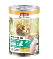 Bio PetActive Nutritive Life Tavuklu Kedi Konservesi 400 Gr