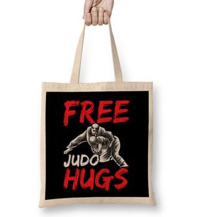 Funny Free Judo Hugs MMA Mixed Martial Arts Pun Bez Çanta Uzun Saplı