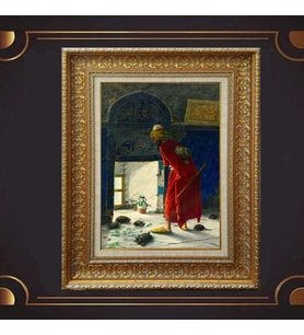Gold Altın Kalın Çerçeveli Paspartulu Tablo c277