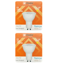 (2 Adet) Osaka 9W (70W) Sarı Işık (3000K) GU10 Duylu Led Çanak Ampul