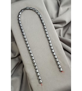 Hematit Doğal Taş Parlak Füme Silindir Kesim 6x8mm Dizi [AA]