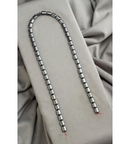 Hematit Doğal Taş Parlak Füme Silindir Kesim 6x8mm Dizi [AA]