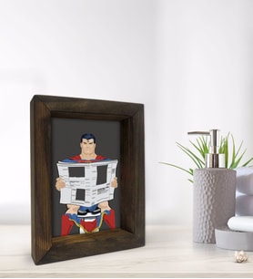 BK Gift Banyo Dekoratif Doğal Masif Ahşap Çerçeve 15x20cm-38 (Beyaz)