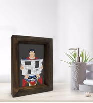 BK Gift Banyo Dekoratif Doğal Masif Ahşap Çerçeve 15x20cm-38 (Beyaz)