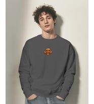 Kadın Poodle Baskılı Oversize Sweatshirt – Sevimli Patili Dost Tasarımı (Füme)