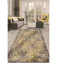 Dijital Kaymaz Taban Yıkanabilir Modern Renkli Salon Halısı Mutfak Halısı Yolluk ND-HT-377 (Gold)