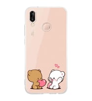 Huawei P20 Lite Uyumlu Baskılı Yumuşak Silikon Şeffaf Telefon Kılıfı