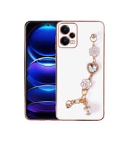 Xiaomi Redmi Note 12 4G Kılıf El Tutamaçlı Kamera Korumalı Zore Taka Silikon Kapak (Beyaz)