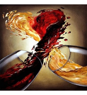 İki Kadeh Sayılarla Boyama Seti Canvas Kasnaklı 40 x 50 cm