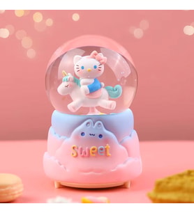 Hello Kitty İçi Dönmeli Püskürtmeli Işıklı Müzikli Kar Küresi Büyük Boy