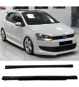 Vw Polo Mk5 Aero Yan Marşpiyel Seti Plastik 2 Adet Mat Siyah 2009-2017 karlık+ek+bodykit