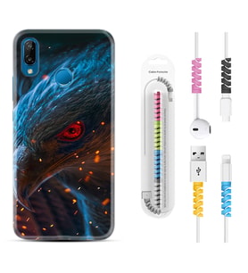 Huawei P20 Lite Mate 10 20 Lite Pro P40 Lite KılıfKablo Koruma Spiral Silikon Şahin 1756