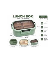 Bölmeli Lunch Box – Sızdırmaz Kapaklı, Çatal Kaşık Bıçaklı Pratik Yemek Saklama Kabı beslenme kabı
