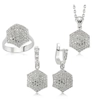 Gümüş Zirkon Taşlı Bayan Set (Standart)