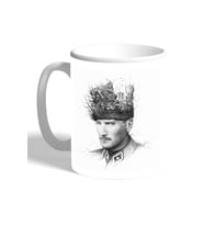 KİŞİYE ÖZEL MUSTAFA KEMAL ATATÜRK TASARIM BASKILI KUPA BARDAK 011