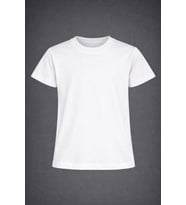 Erkek-Kız Çocuk Beyaz DÜZ Renk Yuvarlak Yaka T-Shirt
