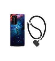 Huawei P40 Pro Kılıf Resimli Desenli Silikon Boyun Askılı Deep Woman 1844
