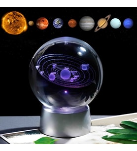 Wolawood Kristal Cam Kar Küresi 3D Renk Değiştiren LED Işıklı Pilli Dekoratif Konsept Hediyelik Masaüstü Süs Lamba Biblo Şık Zarif Rgb Dekor Özel Tasarım