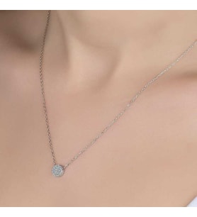 Swarovski Taşlı Gümüş Çember Bayan Kolye
