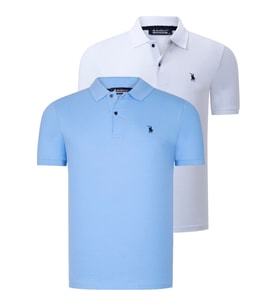 İKİLİ SET T8561 DEWBERRY ERKEK TSHIRT-BEYAZ-AÇIK MAVİ (Karışık)