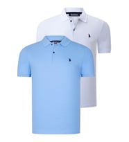 İKİLİ SET T8561 DEWBERRY ERKEK TSHIRT-BEYAZ-AÇIK MAVİ (Karışık)