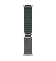 Apple Watch 7 45mm Uyumlu Kordon Naylon Kumaş Spor Görünümlü Band-74 Hasır Kayış (Açık Yeşil)