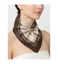 Tarzını Seç Kahverengi Şerit Puantiyeli Fular / Bandana / Aksesuar 48x48 cm