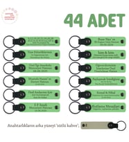 Yoga Eğitimi Sonunda Katılımcılara 44'lü Set, Kişisel Hatıra Deri Anahtarlık, Fıstık Yeşil & S Kahve (Fıstık Yeşili)
