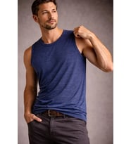 Erkek Flamlı Kumaş Sıfır Kolsuz Atlet Basic Spor Üst, Günlük Ve Fitness Kullanımına Uygun - İndigo