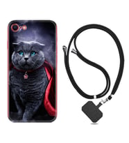 Apple iPhone 5 6 7 8 Plus Se XR Kılıf Boyun Askılı Silikon Super Cat 1666