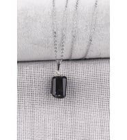 Karlı Obsidyen Doğal Taş Kolye
