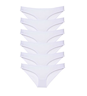 6 adet Süper Eko Set Likralı Kadın Slip Külot Beyaz
